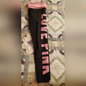 PINK Victoria's Secret Black and Pink Leggings